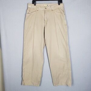 Vintage Lucky Brand Size 33 Overdrive Pants Tan Cargo Carpenter Chore Utility